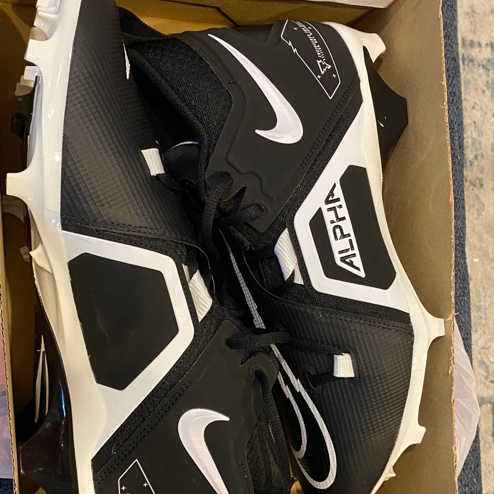 Nike Alpha Black and White Sports Cleats